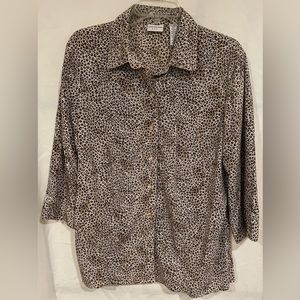 Covington Animal Print Blouse Size XL